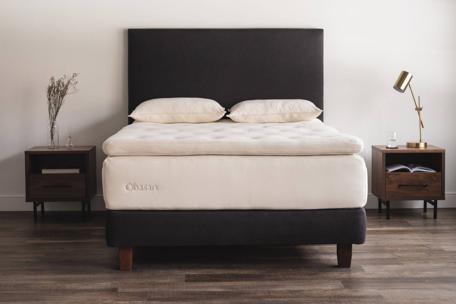 an Obasan Organic Mattress in a spacious bedroom
