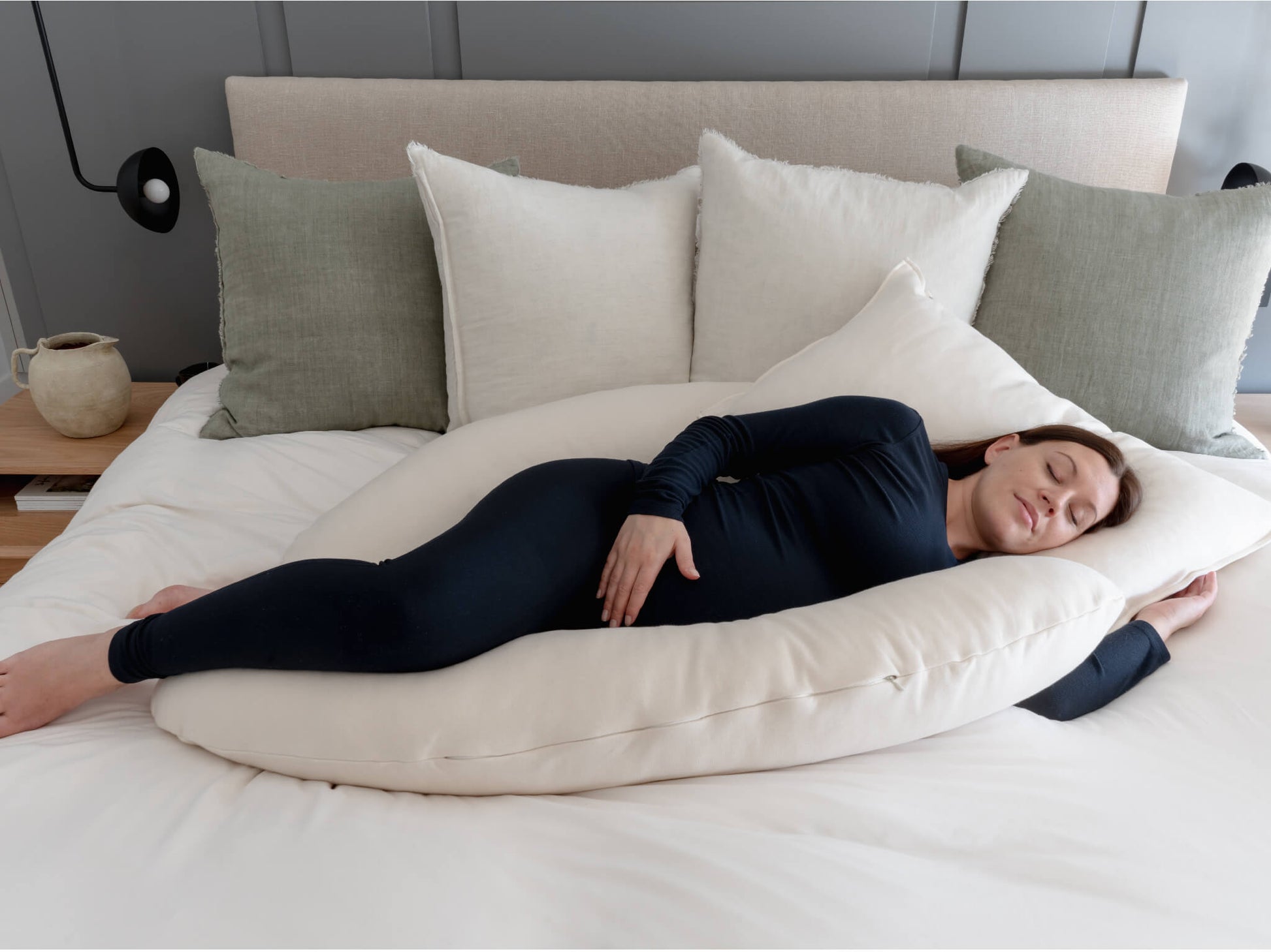 Chilling Home Pregnancy Pillows, U Shaped Full Body Maternity Pillow 58  inch, Pregnant Women Must Haves Pregnancy Pillows for Sleeping with  Removable
